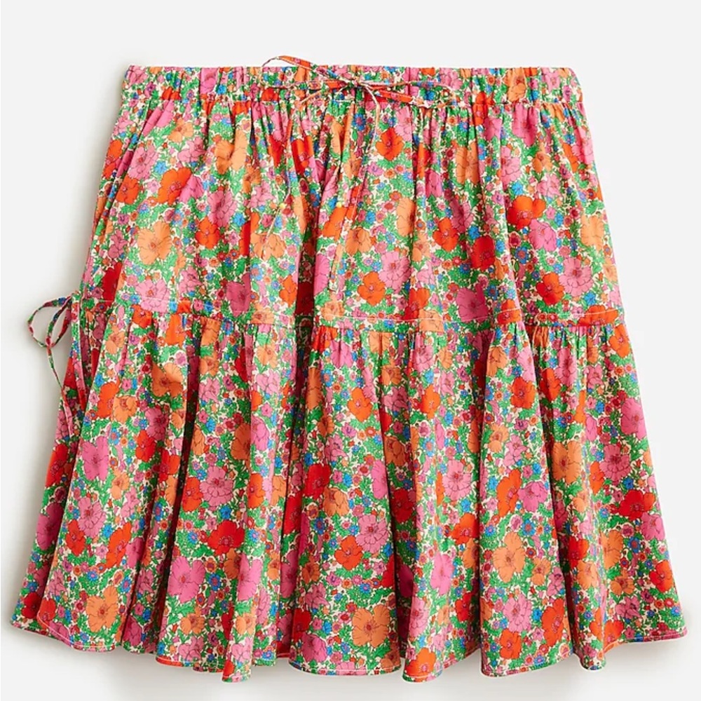 JCrew Tiered mini skirt in floral print - Size Large - NEVER WORN